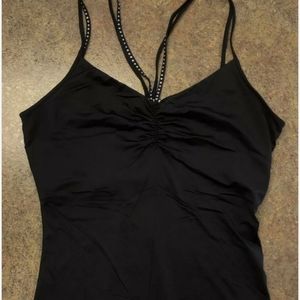 Boston Proper Black Rhinestone Sz L Strappy Tank